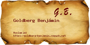 Goldberg Benjámin névjegykártya